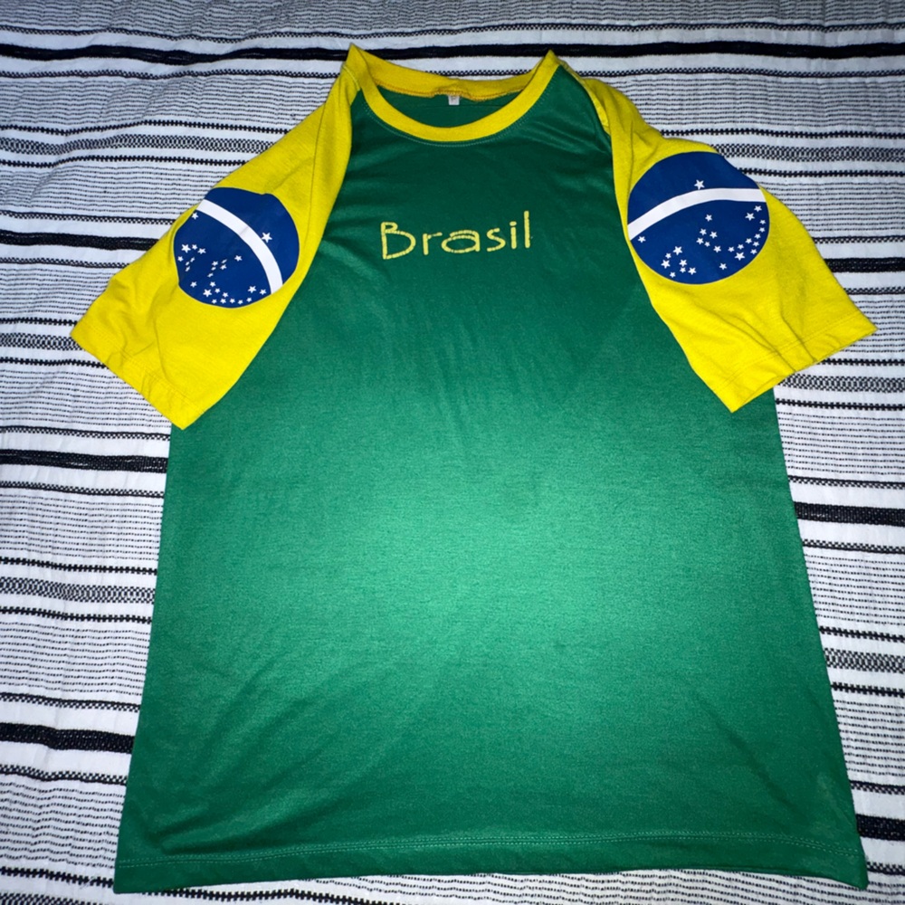 Brasil Soccer Jersey Green Yellow Brazil Futbol Fan Shirt World Cup Tee